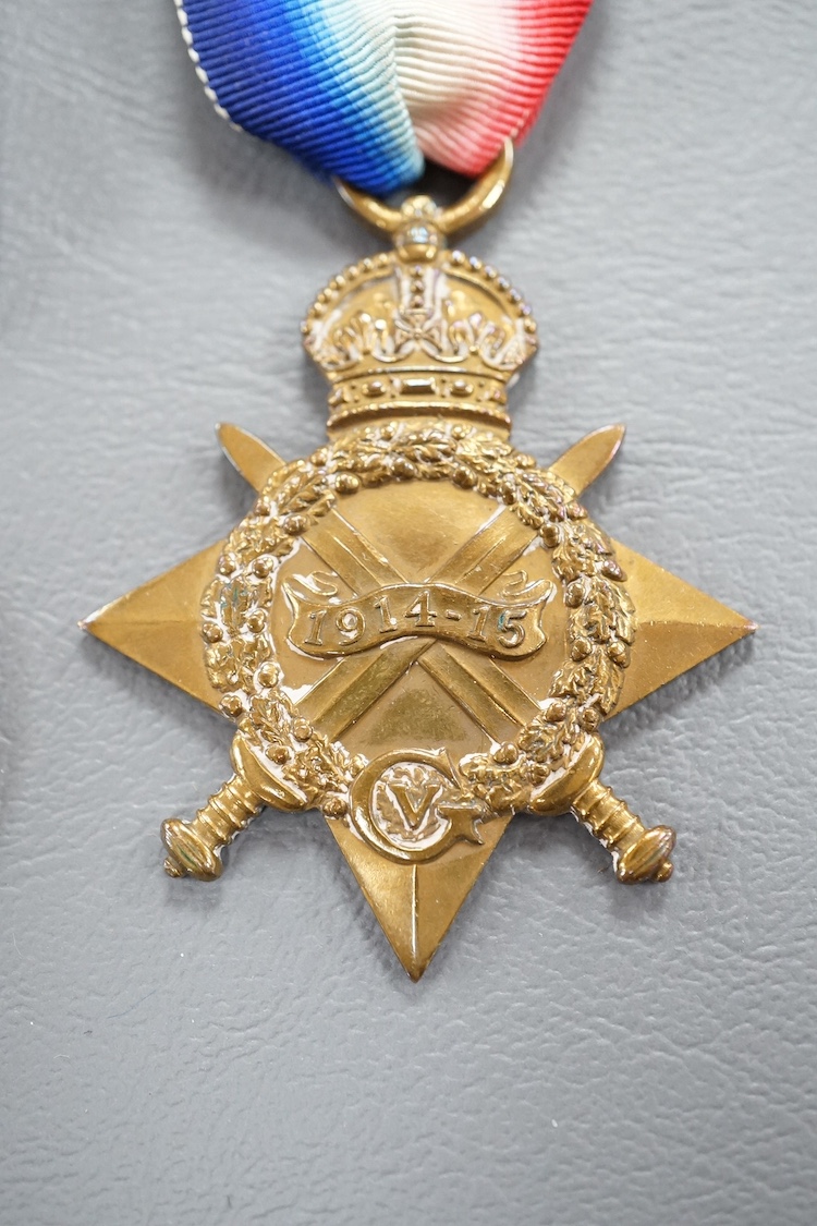 A First World War medal group to M2-048051 Pte. R.J. Million. R.A.S.C., comprising a medal trio with the Meritorious Service medal, together with a together with an unrelated medal ribbon bar. Condition - fair to good.